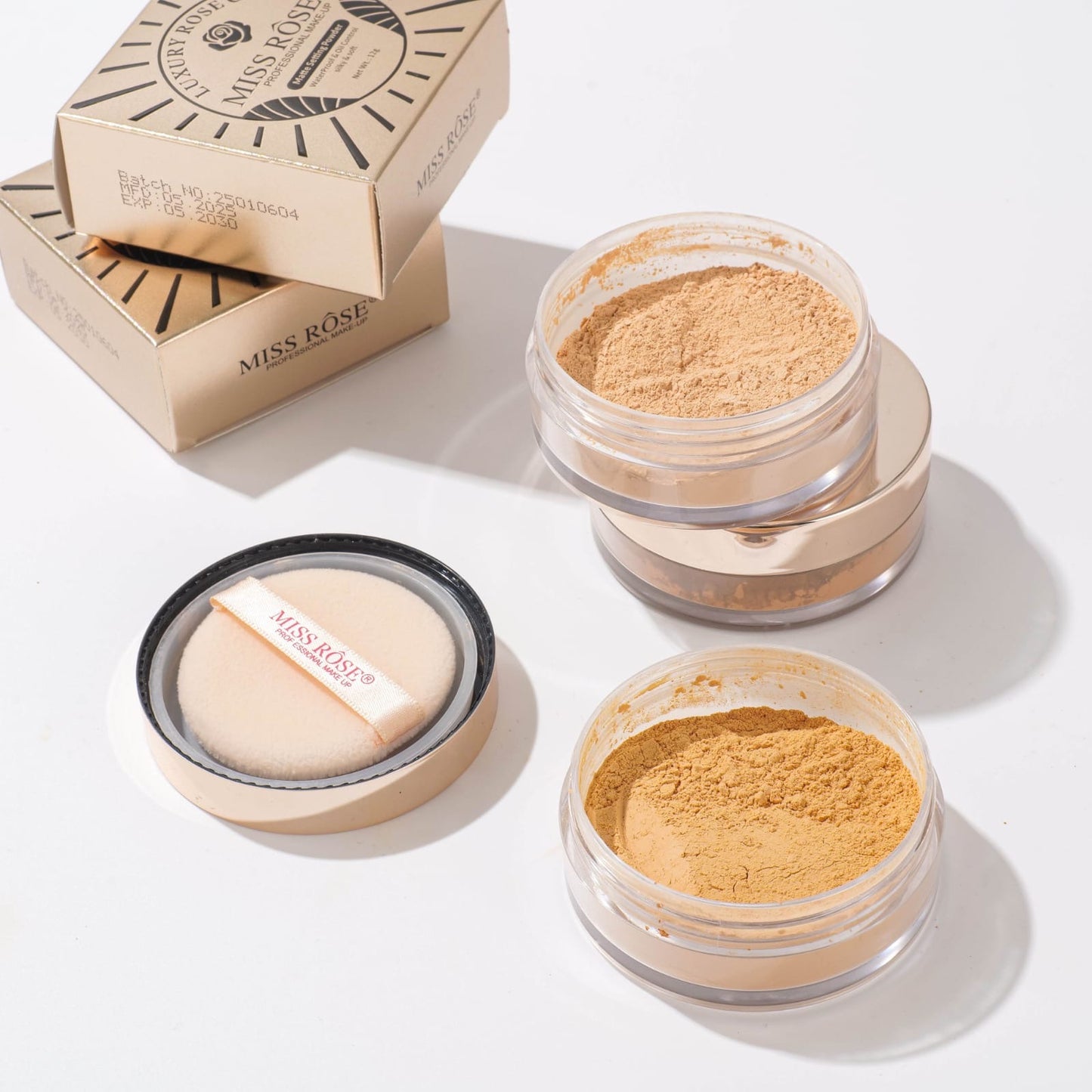 Miss Rose Luxury Rose Gold Matte Setting Powder / Loose powder