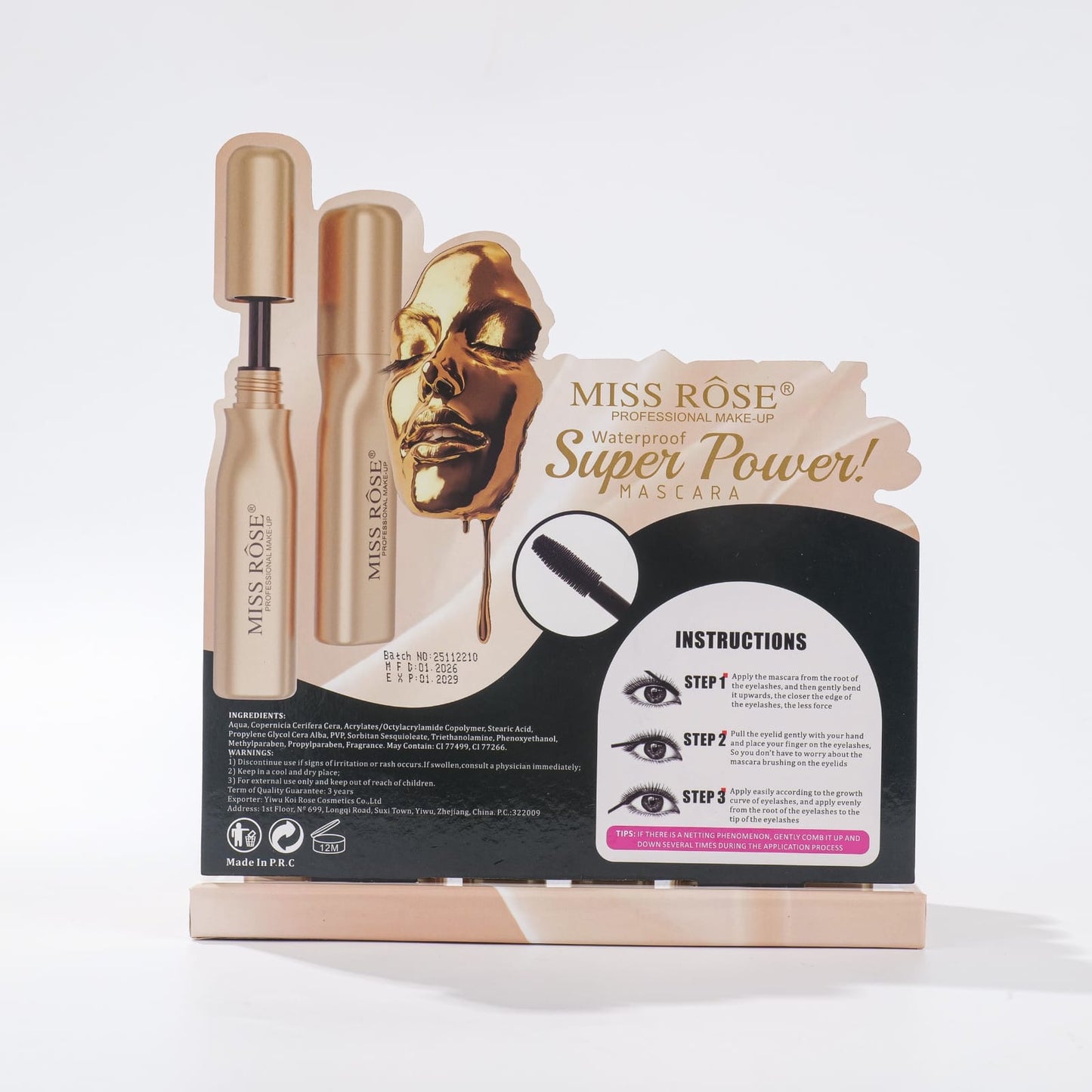 Miss Rose Superpower Waterproof Mascara – (Big Lashes, Bigger Impact)