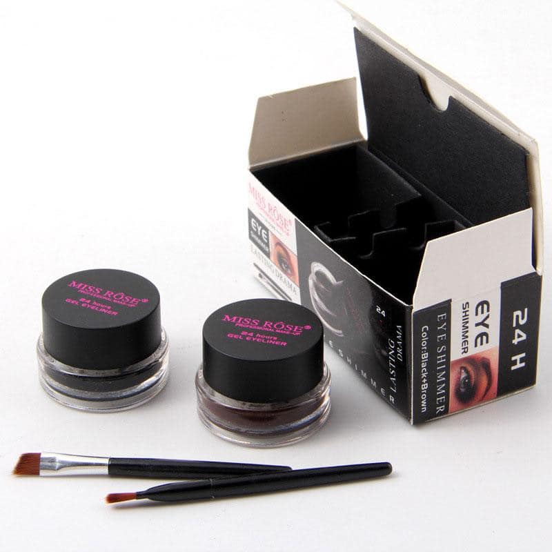 MISS ROSE Kajal & Gel Eyeliner - 2 color set Black and Brown